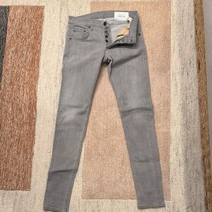 rag & bone Men's Light Gray Skinny Jeans